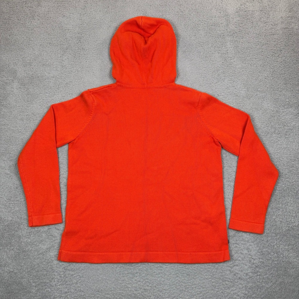 Lauren Ralph Lauren Womens Orange Cotton Knit V-Neck Hoodie Sweater Size M - Picture 2 of 10